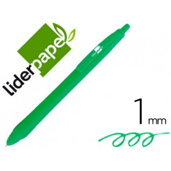 BOLIGRAFO LIDERPAPEL GUMMY TOUCH RETRACTIL 1 MM TINTA VERDE