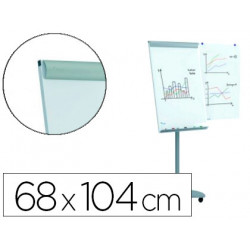 PIZARRA BLANCA ROCADA PARA CONFERENCIAS METALICA LACADA MAGNETICA CON RUEDAS 68X104 CM INCLUYE 2 BRA