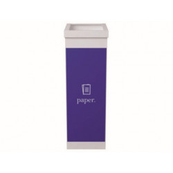 CONTENEDOR PAPELERA RECICLAJE PAPERFLOW CON TAPA POLIESTIRENO PARA PAPELES 60 L 76X36,3X26,3 CM