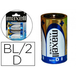 PILA MAXELL ALCALINA 1.5V TIPO D LR20 BLISTER DE 2 UNIDADES