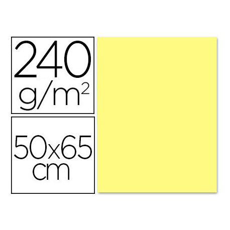 CARTULINA LIDERPAPEL 50X65 CM 240 G/M2 AMARILLO MEDIO