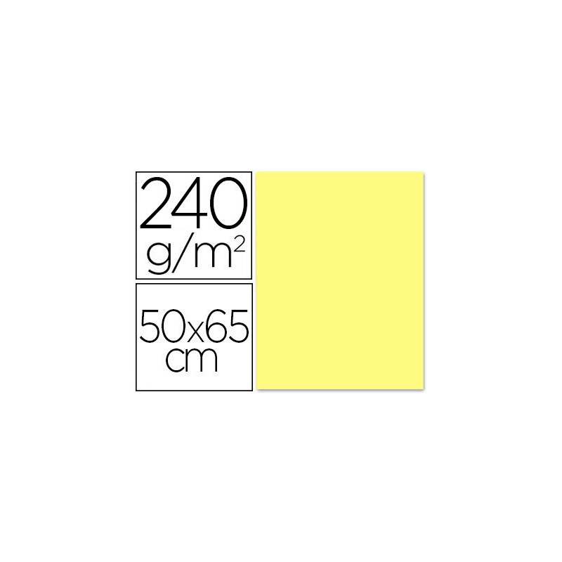 CARTULINA LIDERPAPEL 50X65 CM 240 G/M2 AMARILLO MEDIO