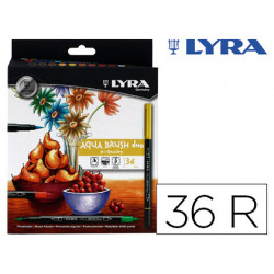 ROTULADOR LYRA AQUA BRUSH DUO CAJA DE 36 COLORES SURTIDOS