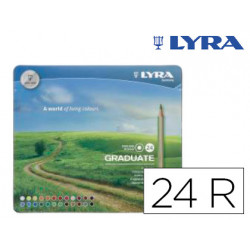 LAPICES DE COLORES LYRA GRADUATE CAJA METALICA DE 24 COLORES SURTIDOS