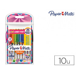 BOLIGRAFO PAPER MATE INKJOY 100 CANDY POP BLISTER DE 10 UNIDADES COLORES SURTIDOS