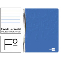 CUADERNO ESPIRAL LIDERPAPEL FOLIO WRITE TAPA BLANDA 80H 60GR HORIZONTAL CON MARGEN COLOR AZUL