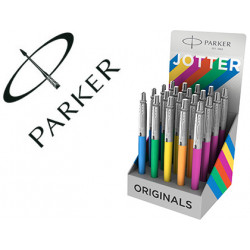 BOLIGRAFO PARKER JOTTER PLASTIC ORIGINAL EXPOSITOR DE 20 UNIDADES COLORES SURTIDOS