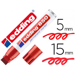 ROTULADOR EDDING MARCADOR PERMANENTE 850 ROJO PUNTA BISELADA 5-15 MM RECARGABLE