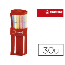 ROTULADOR STABILO PUNTA DE FIBRA PEN 68 ESTUCHE ROLLERSET DE 30 UNIDADES COLORES SURTIDOS