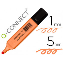 ROTULADOR Q-CONNECT FLUORESCENTE PASTEL NARANJA PUNTA BISELADA