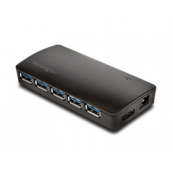 HUB USB 3.0 KENSINGTON CON CARGADOR 7 PUERTOS NEGRO