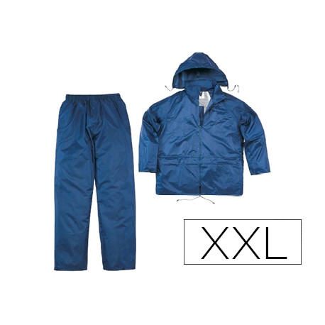 CONJUNTO DE LLUVIA DELTAPLUS 400 POLIESTER/PVC AZUL MARINO TALLA XXL