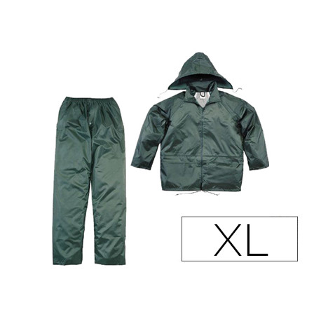 CONJUNTO DE LLUVIA DELTAPLUS 400 POLIESTER/PVC VERDE TALLA XL