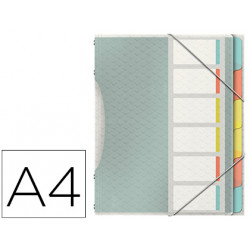 CARPETA ESSELTE CLASIFICADORA COLOUR ICE POLIPROPILENO DIN A4 COLOR TRANSPARENTE 6 SEPARADORES COLOR