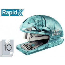 GRAPADORA RAPID MINI BABY RAY COLOUR ICE F4 CAPACIDAD 10 HOJAS USA GRAPAS 24/6 Y 26/6 COLOR VERDE EN