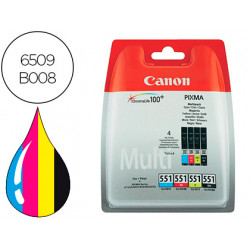 INK-JET CANON 551 C/M/Y/BK PIXMA IP8750 / IX6850 / MG5550 / MG6450 / MG7150 / MX725 / MX925 PACK 4 C