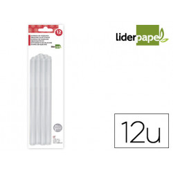 BARRA TERMOFUSIBLE LIDERPAPEL 7 MM DE DIAMETRO X 200 MM DE ALTO BLISTER DE 12 UNIDADES