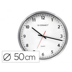 RELOJ Q-CONNECT DE PARED PLASTICO OFICINA REDONDO 60 CM MARCO CROMADO