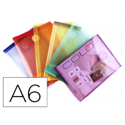 CARPETA TARIFOLD DOSSIER BROCHE DIN A6 VERTICAL POLIPROPILENO 200 MC VELCRO EXPOSITOR 60 UDS SURTIDA