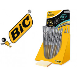 ROTULADOR BIC MARKING METALICO PERMANENETE ORO/PLATA EXPOSITOR DE 24 UNIDADES SURTIDAS 168X125X149 M