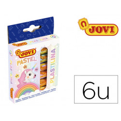 PLASTILINA JOVI 90 ESTUCHE 6 BARRAS COLORES PASTEL SURTIDOS 15 G