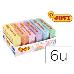 PLASTILINA JOVI 70 TAMAÐO PEQUEÐO CAJA DE 6 UNIDADES COLORES PASTEL SURTIDOS 50G