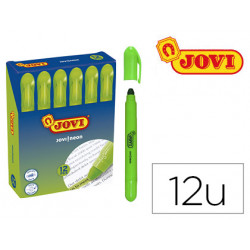 MARCADOR DE CERA GEL JOVI FLUORESCENTE VERDE CAJA DE 12 UNIDADES