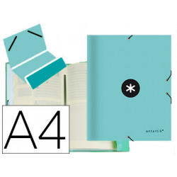 CARPETA ANTARTIK CLASIFICADORA A4 12 DEPARTAMENTOS GOMA CARTON FORRADO COLOR MENTA