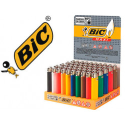 ENCENDEDOR BIC MAXI J26 EXPOSITOR DE 50 UNIDADES COLORES SURTIDOS