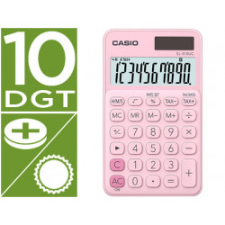 CALCULADORA CASIO SL-310UC-PK BOLSILLO 10 DIGITOS TAX +/- TECLA DOBLE CERO COLOR ROSA