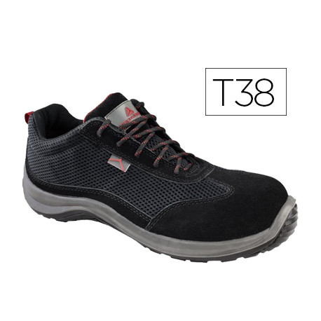 ZAPATOS DE SEGURIDAD DELTAPLUS ASTI PIEL DE SERRAJE AFELPADO SUELA DE COMPOSITE NEGRO TALLA 38