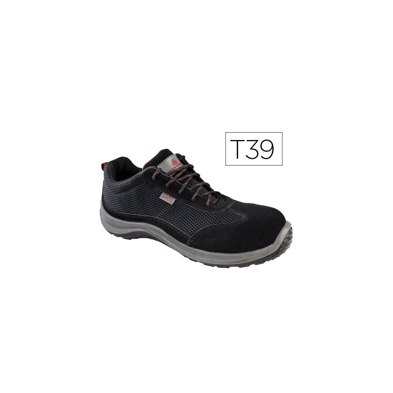 ZAPATOS DE SEGURIDAD DELTAPLUS ASTI PIEL DE SERRAJE AFELPADO SUELA DE COMPOSITE NEGRO TALLA 39