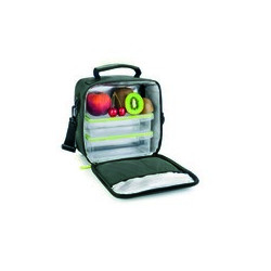 BOLSA PORTA ALIMENTOS IBILI LUNCH AWAY GREEN TERMICA CON ASA INCLUYE 2 RECIPIENTES CON TAPA HERMETIC