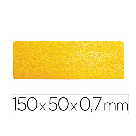 SIMBOLO ADHESIVO DURABLE PVC FORMA DE LINEA PARA DELIMITACION SUELO AMARILLO 150X50X0,7 MM PACK DE 1