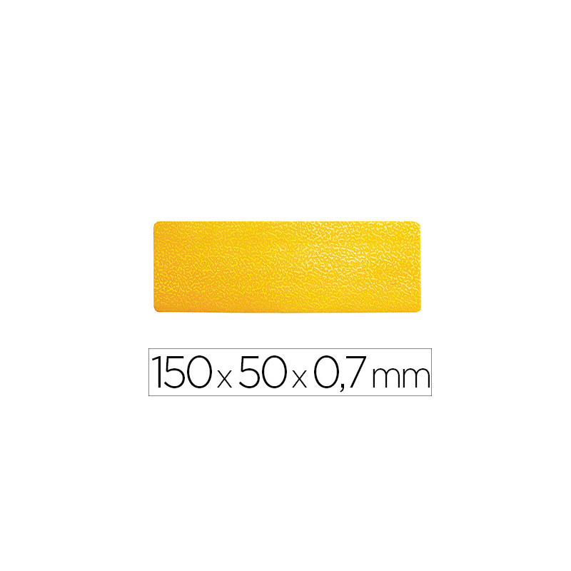 SIMBOLO ADHESIVO DURABLE PVC FORMA DE LINEA PARA DELIMITACION SUELO AMARILLO 150X50X0,7 MM PACK DE 1