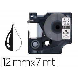 CINTA Q-CONNECT NEGRO-TRANSPARENTE 12MM X 7MT DYMO