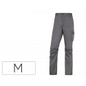 PANTALON DE TRABAJO DELTAPLUS CINTURA ELASTICA 5 BOLSILLOS COLOR GRIS / NEGRO TALLA M