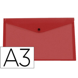 CARPETA LIDERPAPEL DOSSIER BROCHE 44243 POLIPROPILENO DIN A3 ROJO TRANSLUCIDO