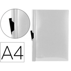 CARPETA LIDERPAPEL DOSSIER PINZA LATERAL POLIPROPILENO DIN A4 TRANSPARENTE 30 HOJAS PINZA DESLIZANTE