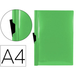 CARPETA LIDERPAPEL DOSSIER PINZA LATERAL POLIPROPILENO DIN A4 VERDE MANZANA OPACO 30 HOJAS PINZA DES