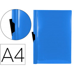 CARPETA LIDERPAPEL DOSSIER PINZA LATERAL POLIPROPILENO DIN A4 AZUL TRANSLUCIDO 60 HOJAS PINZA DESLIZ