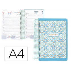 AGENDA ESPIRAL LIDERPAPEL PERISSA A4 2025 DIA PAGINA AZUL PAPEL 80 GR