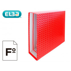 CAJA ARCHIVADOR DE PALANCA CARTON FORRADO ELBA FOLIO LOMO 85 MM ROJO