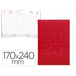 AGENDA ENCUADERNADA LIDERPAPEL CRETA 170X240 MM 2025 DIA PAGINA COLOR ROSA BUGANVILLA PAPEL 70 GR