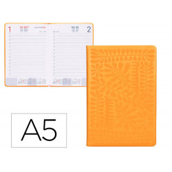 AGENDA ENCUADERNADA LIDERPAPEL ICARIA A5 2025 DIA PAGINA COLOR AMARILLO PAPEL 70 GR