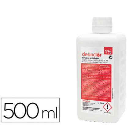 SOLUCION ANTISEPTICA CLORHEXIDINA DESINCLOR 1% BOTE DE 500 ML