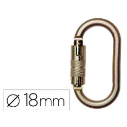 MOSQUETON FARU ACERO GALVANIZADO AUTOMATICO VIROLA 18 MM RESISTENCIA 25 KN