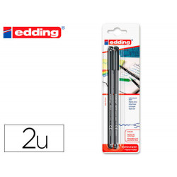 ROTULADOR EDDING PUNTA FIBRA 1200 NEGRO N.1 PUNTA REDONDA 0.5 MM BLISTER DE 2 UNIDADES