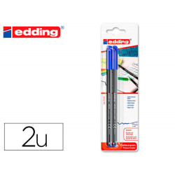 ROTULADOR EDDING PUNTA FIBRA 1200 AZUL N.3 PUNTA REDONDA 0.5 MM BLISTER DE 2 UNIDADES