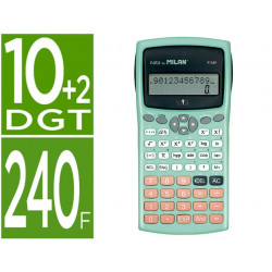 CALCULADORA MILAN CIENTIFICA M240 SILVER 2 LINEAS 240 FUNCIONES 10+2 DIGITOS COLOR VERDE TURQUESA CO